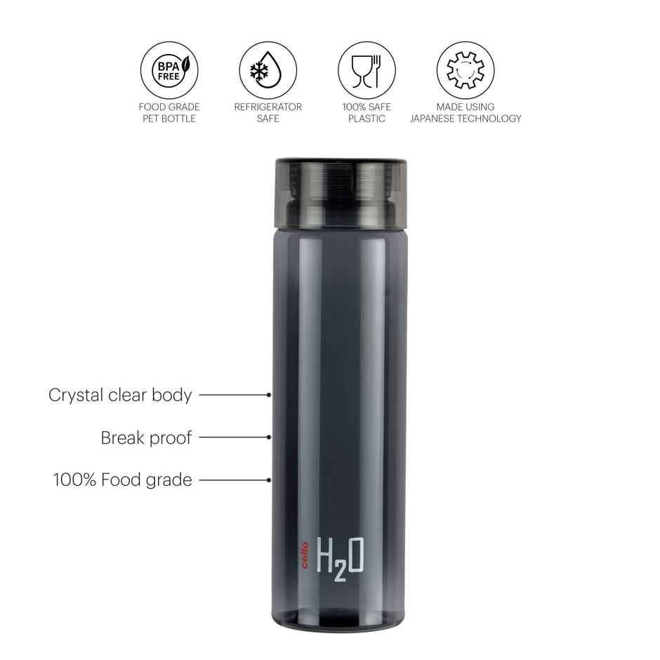 Cello Plastic H2O Unbreakable Leak proof & break | proof Water Bottle | Assorted | 1 L