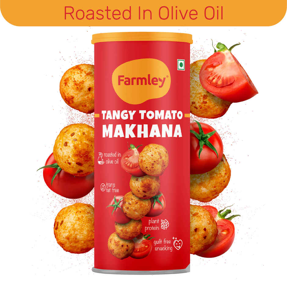 Farmley Tangy Tomato Makhana Roasted In Olive Oil Healthy Snacks