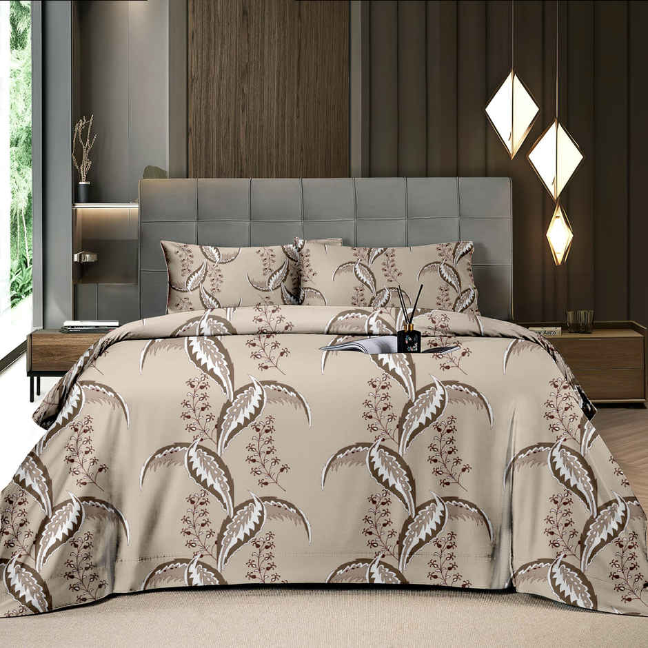 Status Crown Superfine Microfiber Queen Bedsheet | Nature Trail | 220 x 250 cm