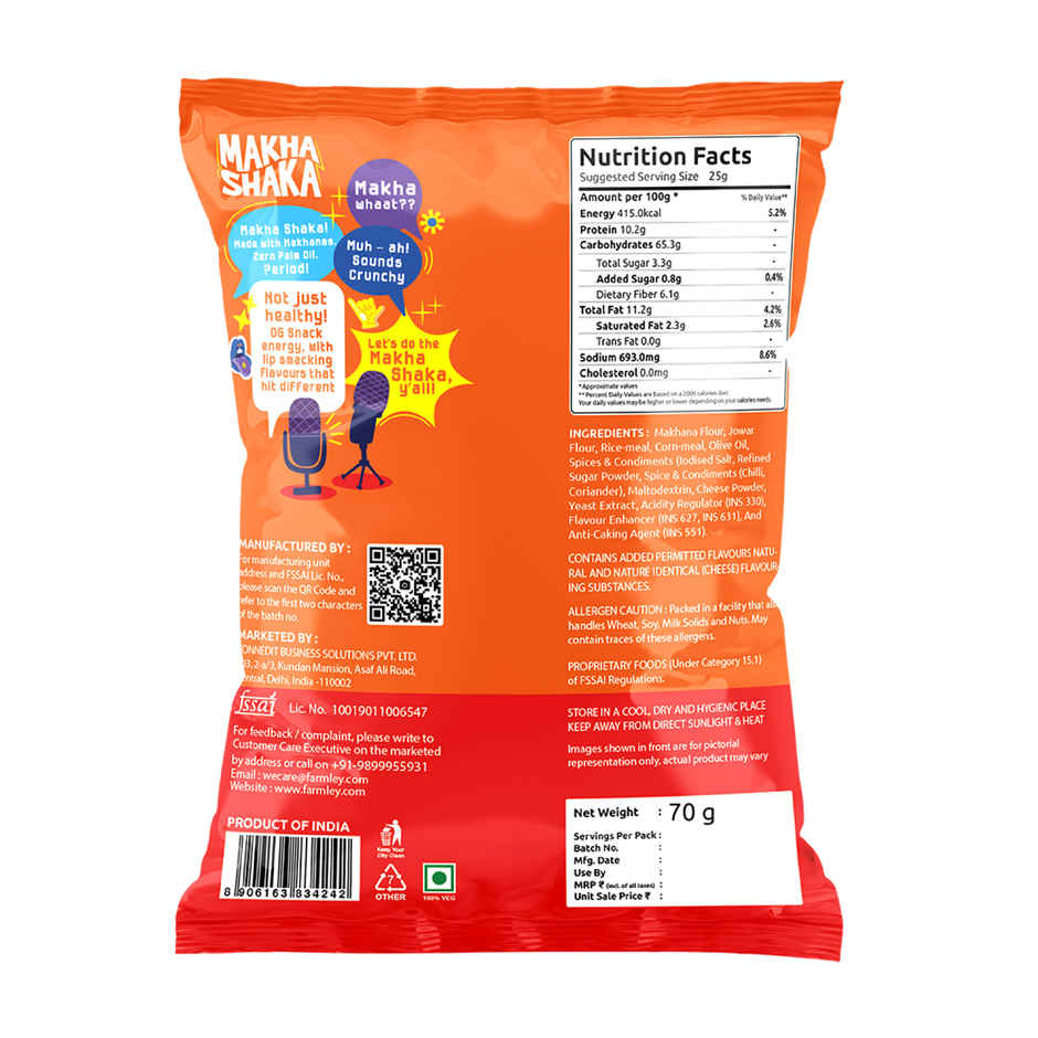 Farmley Makha Shaka Cheese Wavez Makhana Chips