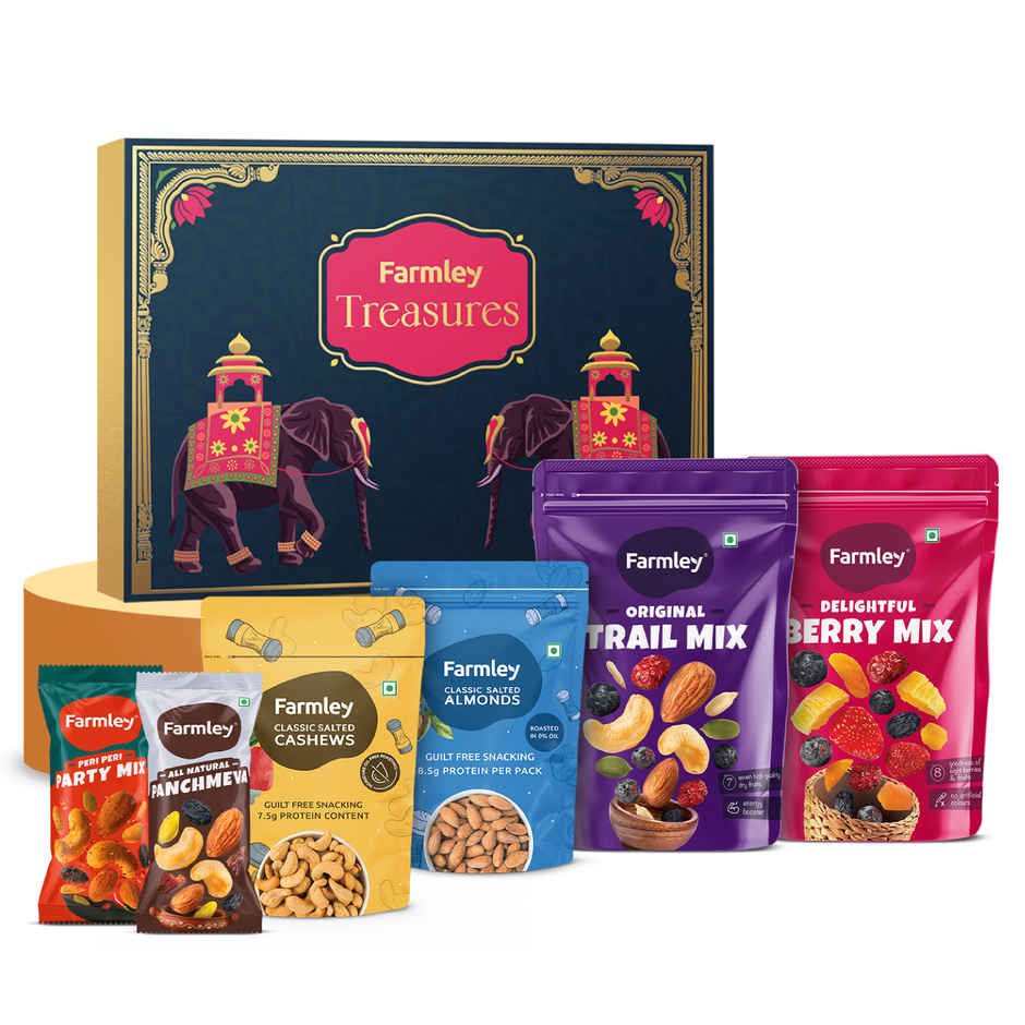 Farmley Treasures Mix Dry Fruit Diwali Gift Pack - Buy at ₹734 Online ...