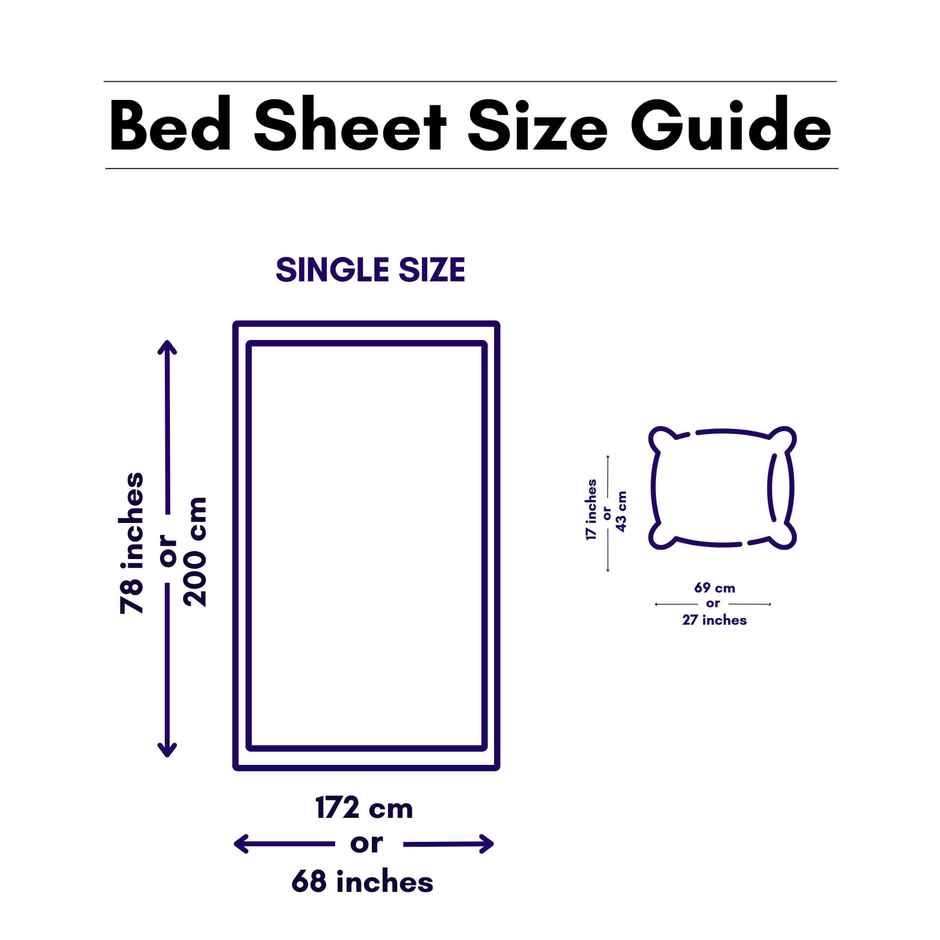 Status Value Single Striped Cotton Bedsheet | Blue and Pink