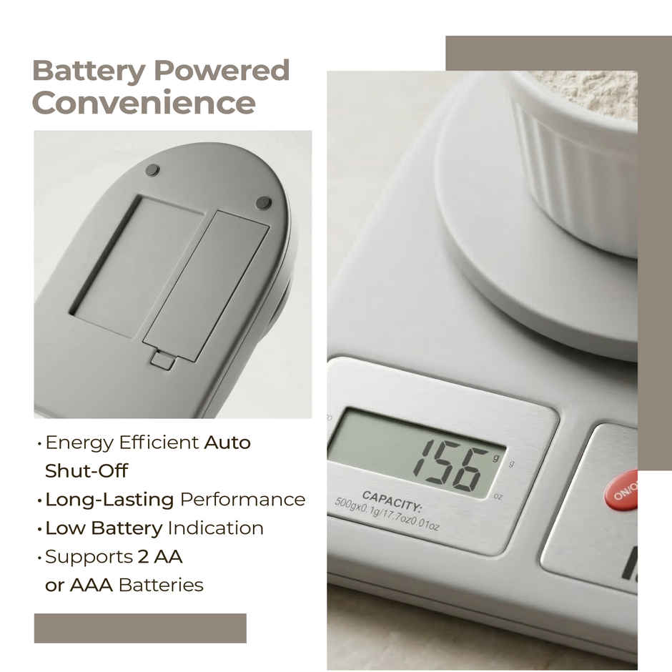 Litt Digital Kitchen Weighing Scale | LCD Display | Tare Mode | 5 kg Capacity