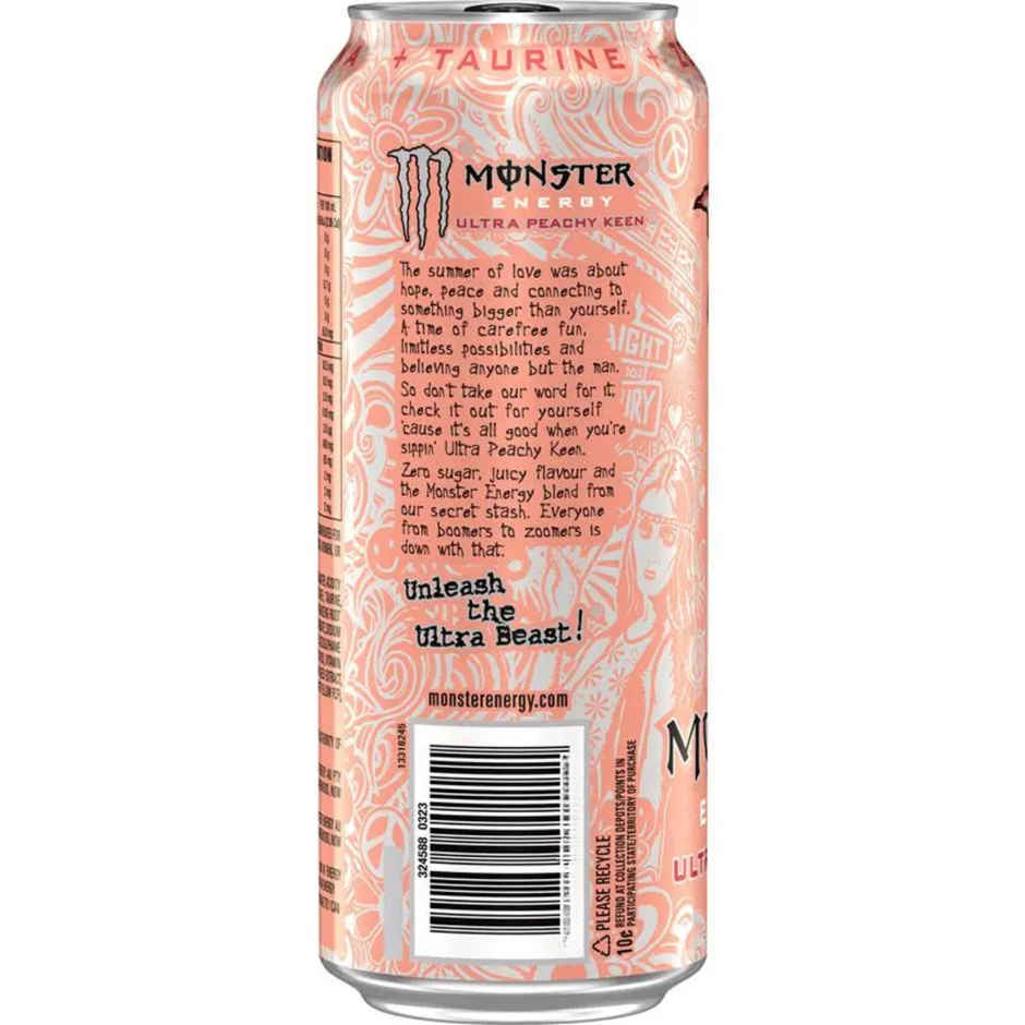 Monster Ultra Peachy Keen Zero Sugar High Caffeinated Drink