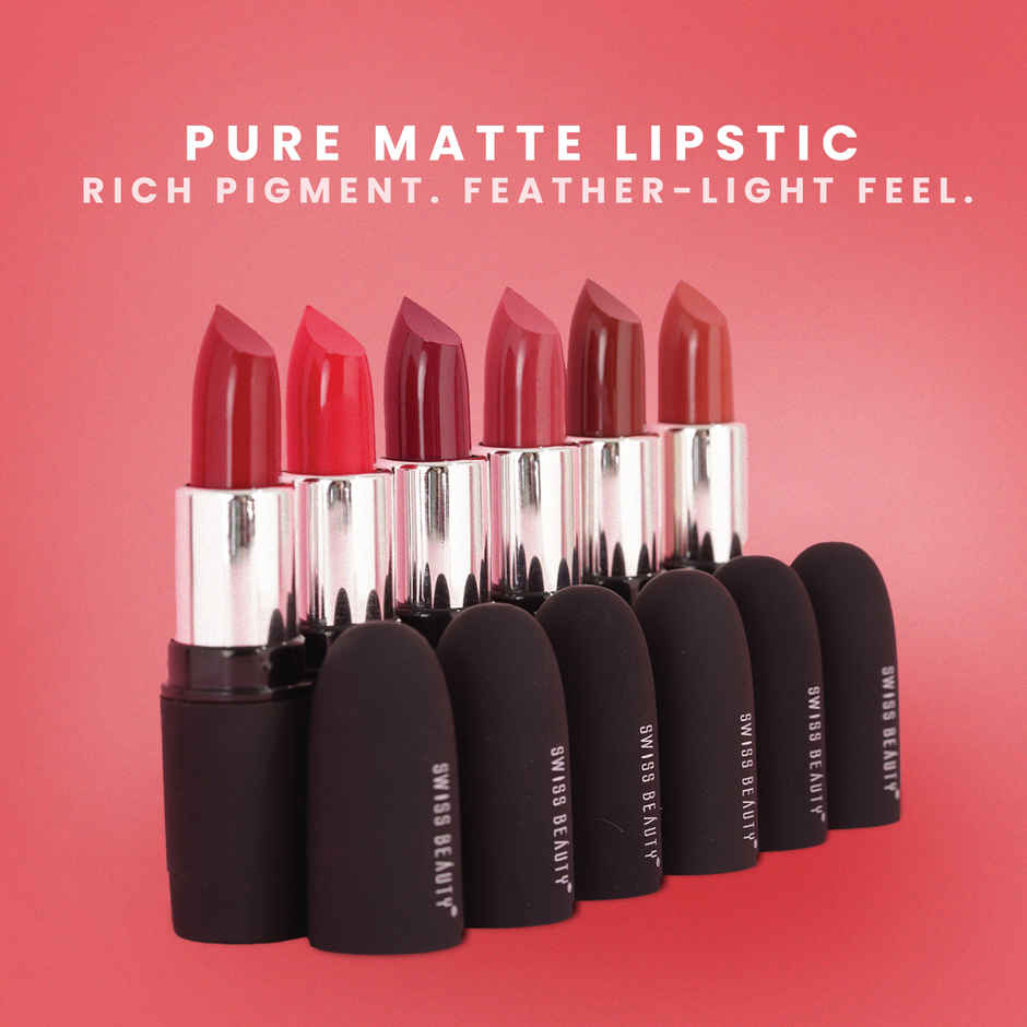 Swiss Beauty Pure Matte Lipstick | 222 Hot Nude