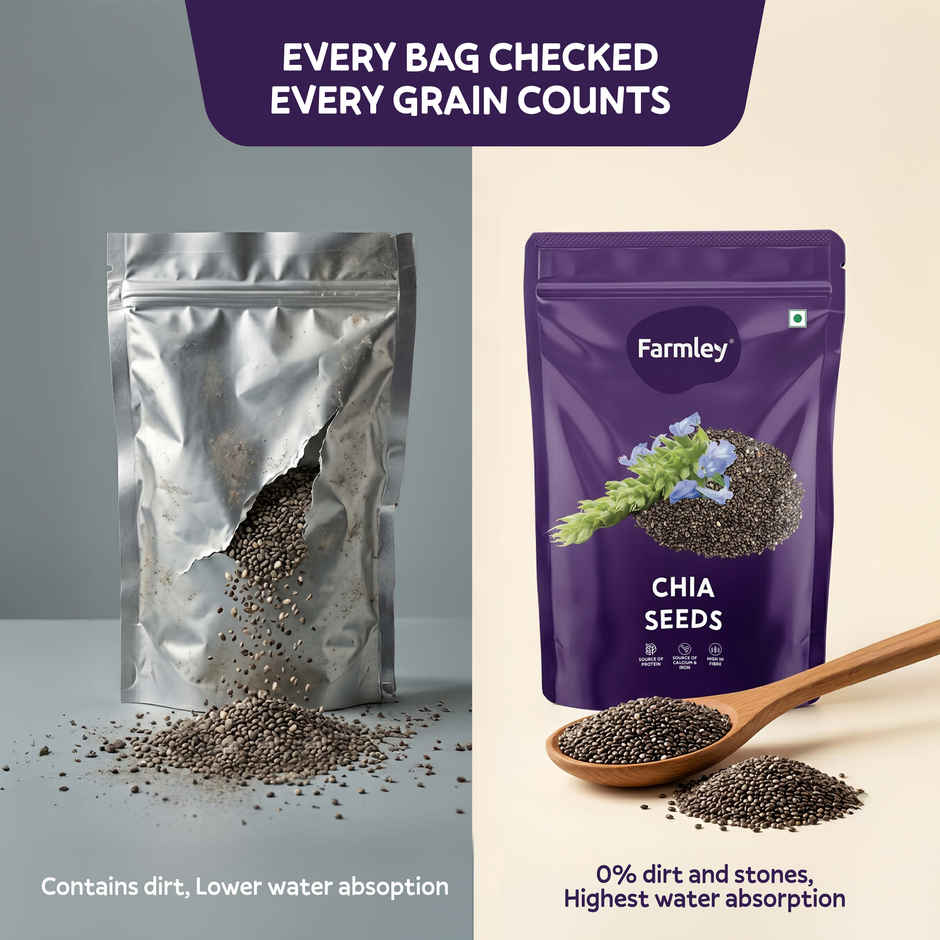 Farmley Premium Natural Chia Seeds Rich in Protein & Fiber