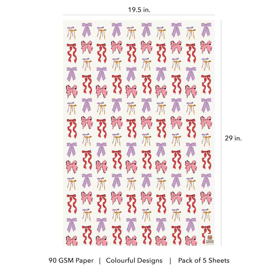 Tiger Notes Gift Wrap Bow White