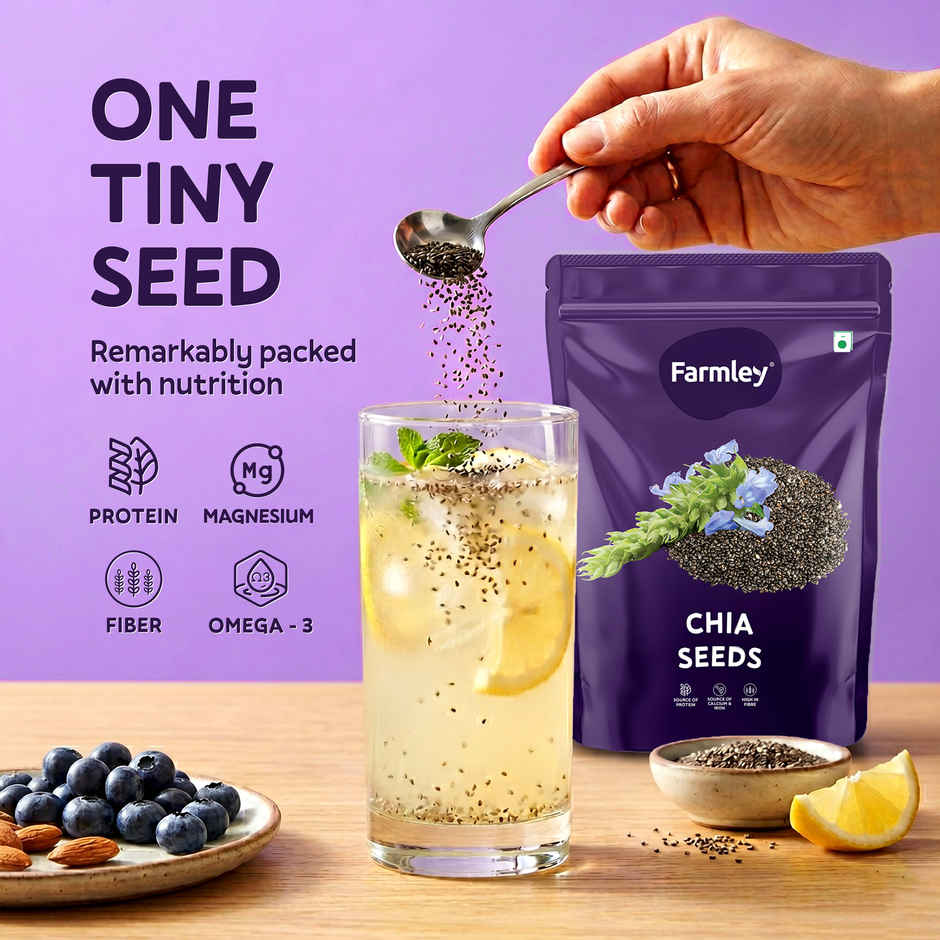 Farmley Premium Natural Chia Seeds Rich in Protein & Fiber