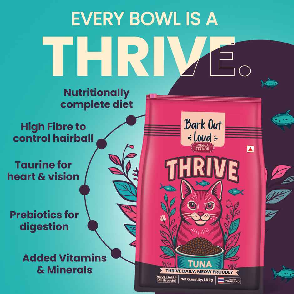 Bark Out Loud Thrive Cat Food Tuna Flavor Adult Cats All Breeds