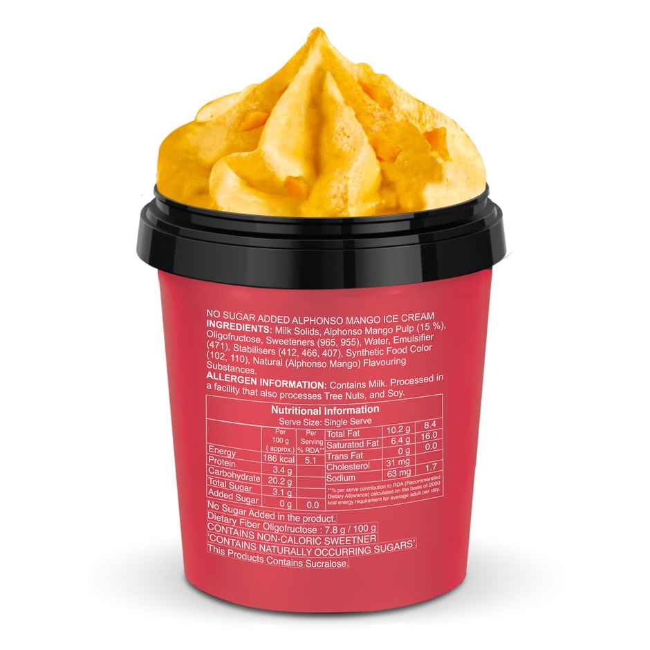 Vadilal No Sugar Added Alphonso Mango Ice Cream