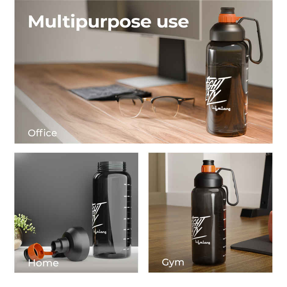 Lifelong Gym Gallon Water Bottle | Black - 1.8 L