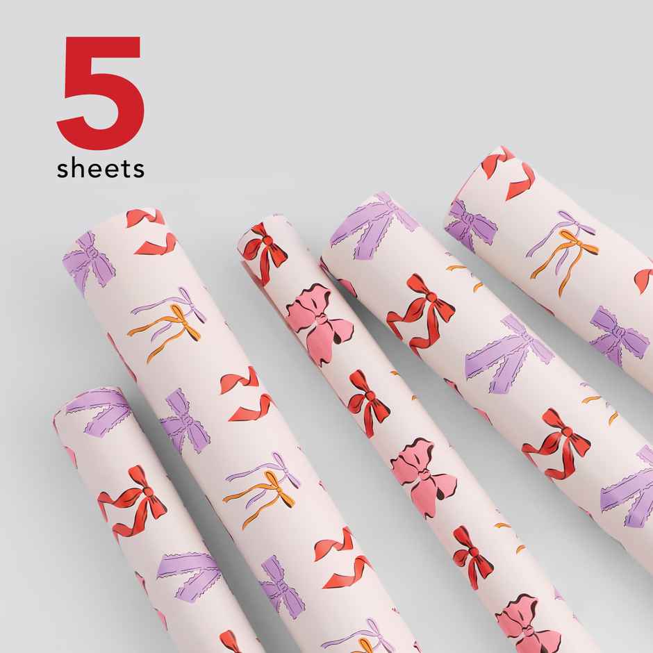 Tiger Notes Gift Wrap Bow White