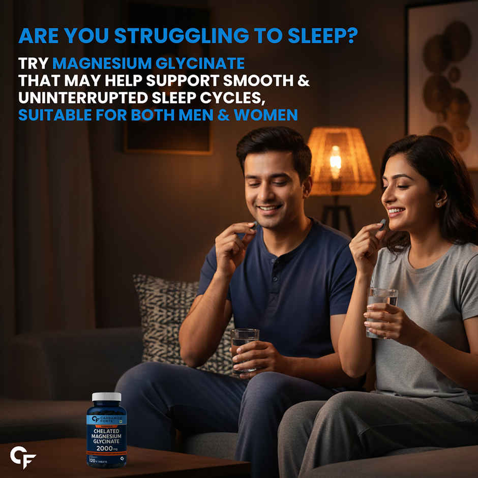 Carbamide Forte Chelated Magnesium Glycinate Supplement 2000mg , Supports Muscle Recovery & Sleep