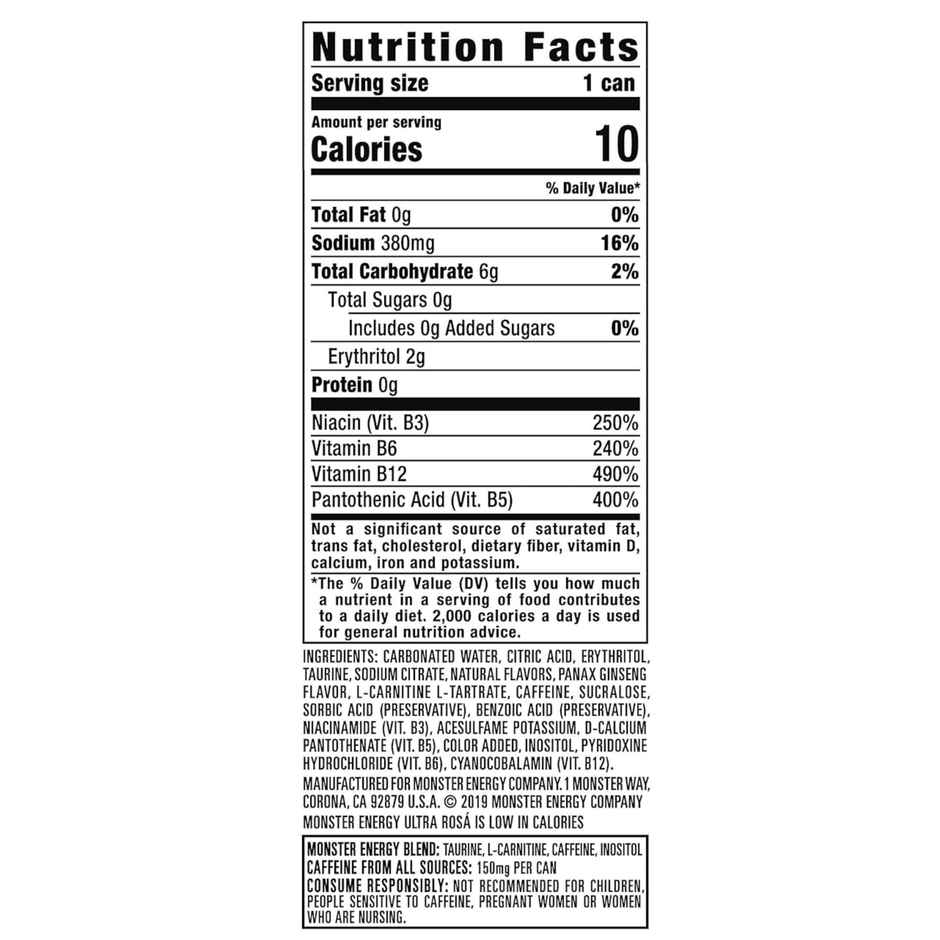 Monster Energy Ultra Roza Zero Sugar