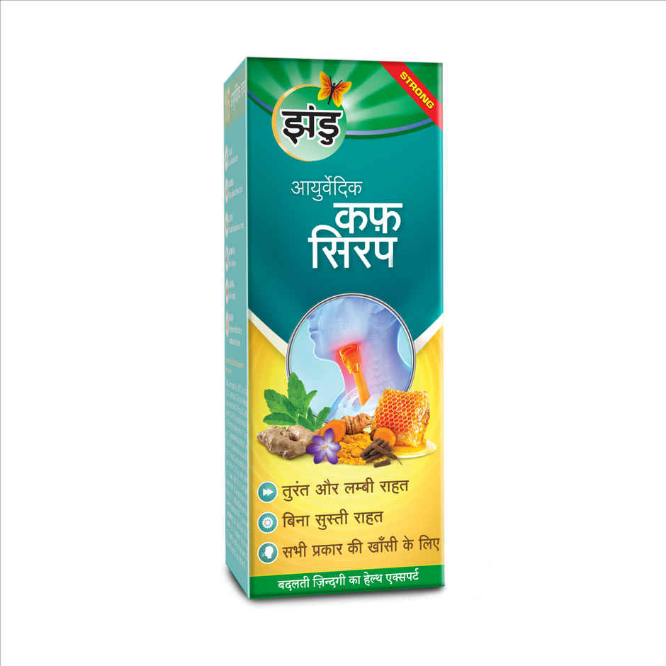 Zandu Ayurvedic Cough Syrup | Get Relief from Dry & Wet Cough | Non-Drowsy Formula