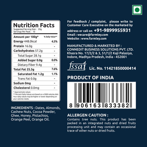 Farmley Choco Orange Date Bites Diwali Gift Box- No Added Sugar