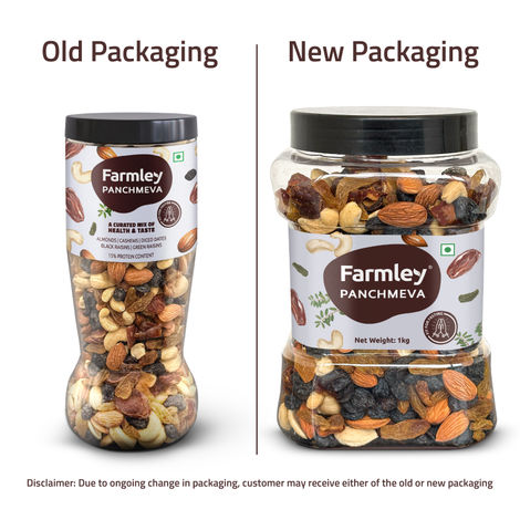 Farmley Mix Dry Fruits Panchmeva - Almonds, Cashews, Dates, Black Raisins, Green Raisins