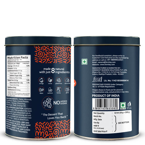 Farmley Choco Orange Date Bites Diwali Gift Box- No Added Sugar