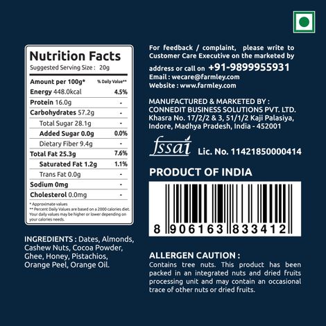 Farmley Dark Choco| Orange Date Bites- No Added Sugar