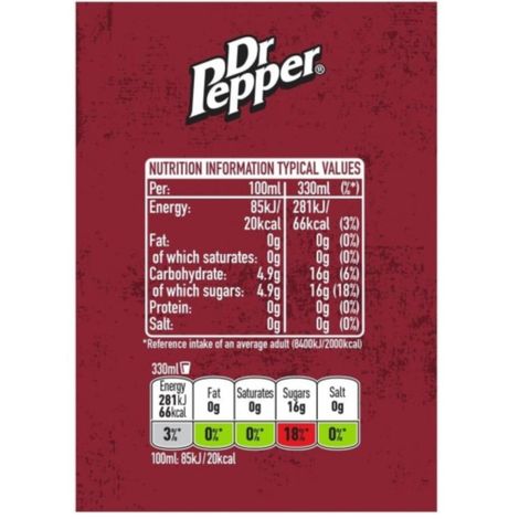 Dr Pepper Sparkling Fruit Flavour Soft Drink | Can