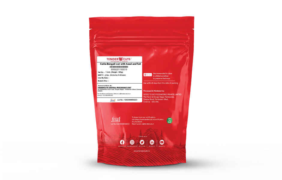 TenderCuts Catla - Bengali Cut with head and Tail