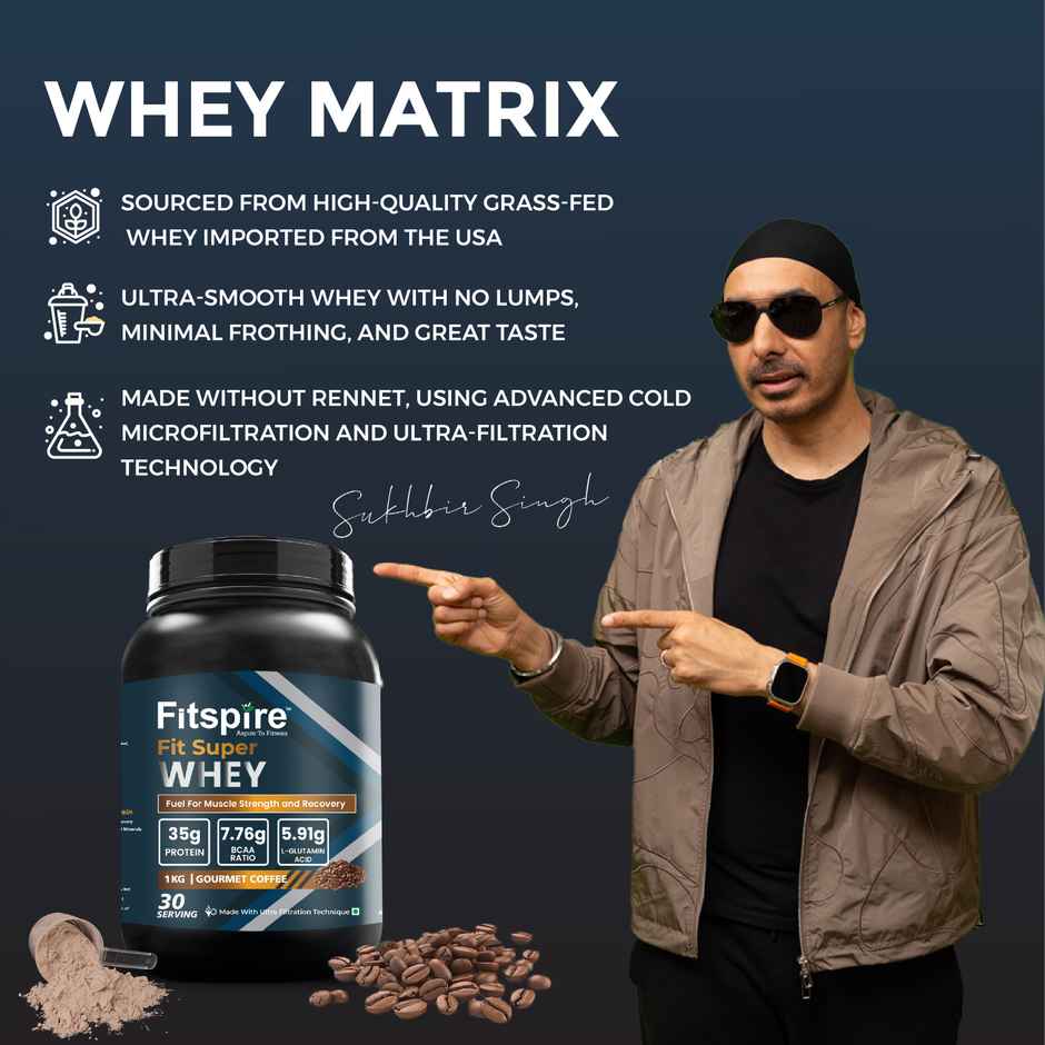 Fitspire Fit Super Whey Protein Gourmet Coffee With Shaker