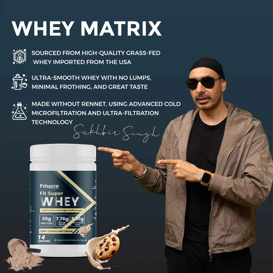 Fitspire Fit Super Whey Protein - Cooike & Cream (1 Lbs)