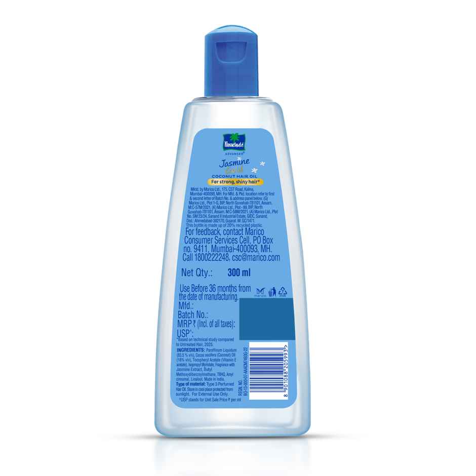 Parachute Advansed Jasmine Gold Coconut Hair Oil with 8x Vit E