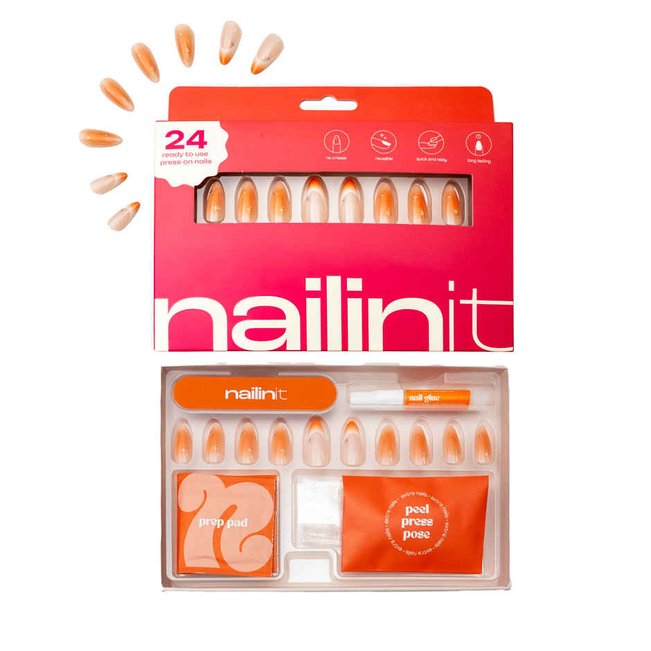 Nailinit Orange Candy Press On Nails