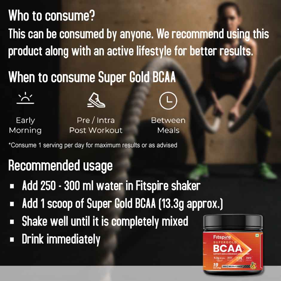 Fitspire Super Gold Bcaa Mix Fruit Punch