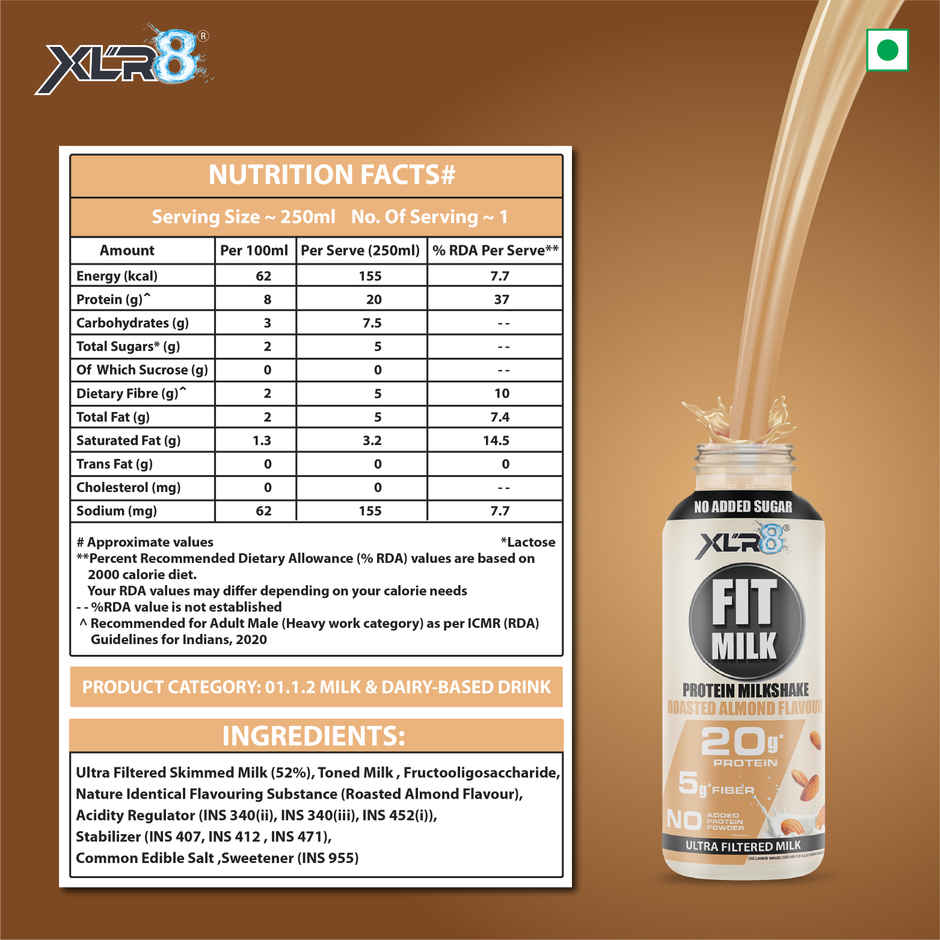 XLR8 FitMilk Ready to Drink Protein Milk Drink Mix