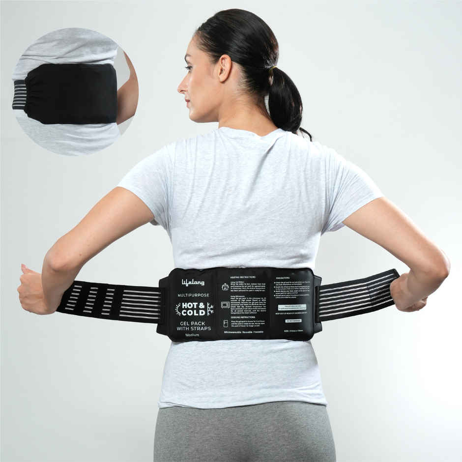 Lifelong Reusable Hot & Cold Pack with Straps | Flexible Gel Ice Pack for Pain Relief | Medium