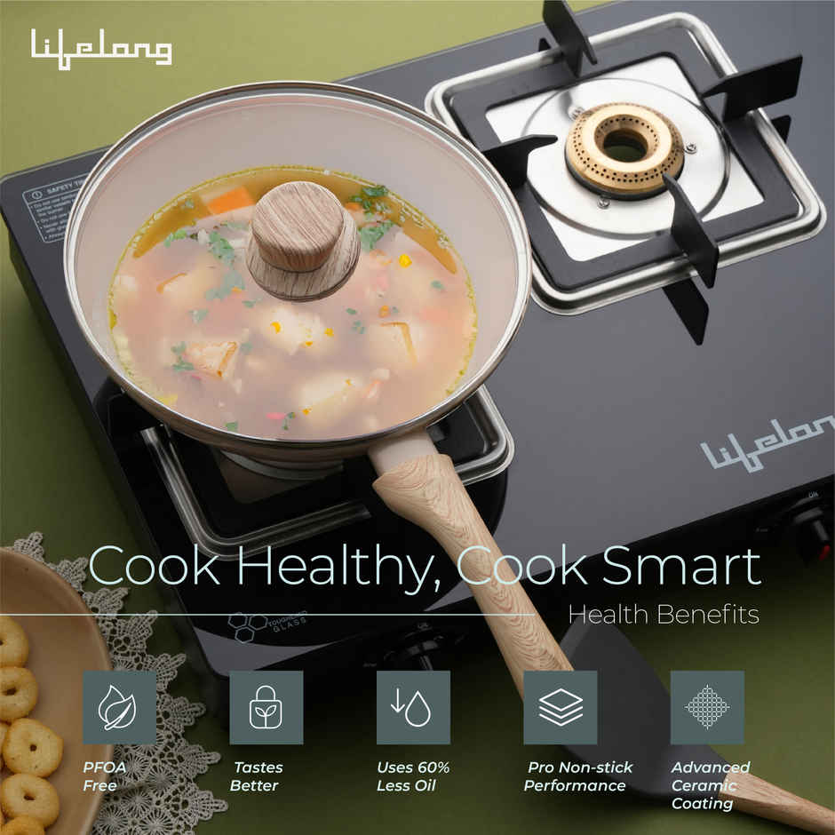 Lifelong Forged Fry Pan 24 cm with Glass Lid