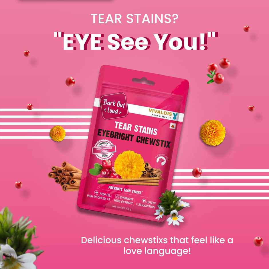 Bark Out Loud - Tear Stain Chewstix | Eyebright, Marigold & Omega Fatty Acids | Dog Treats