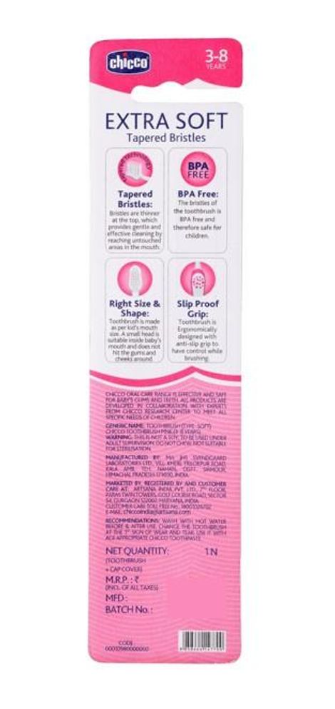 Chicco Toothbrush Pink 3Y-8Y