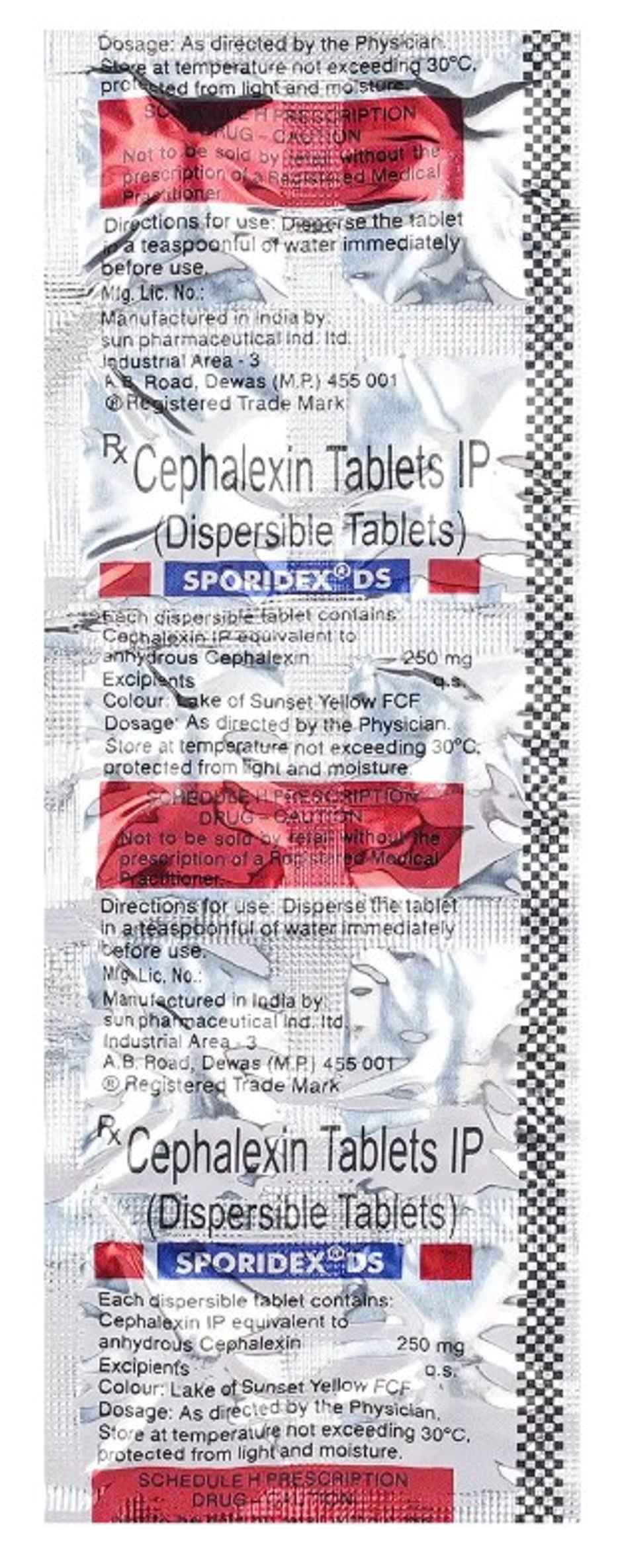 Sporidex DS 250 Tablet