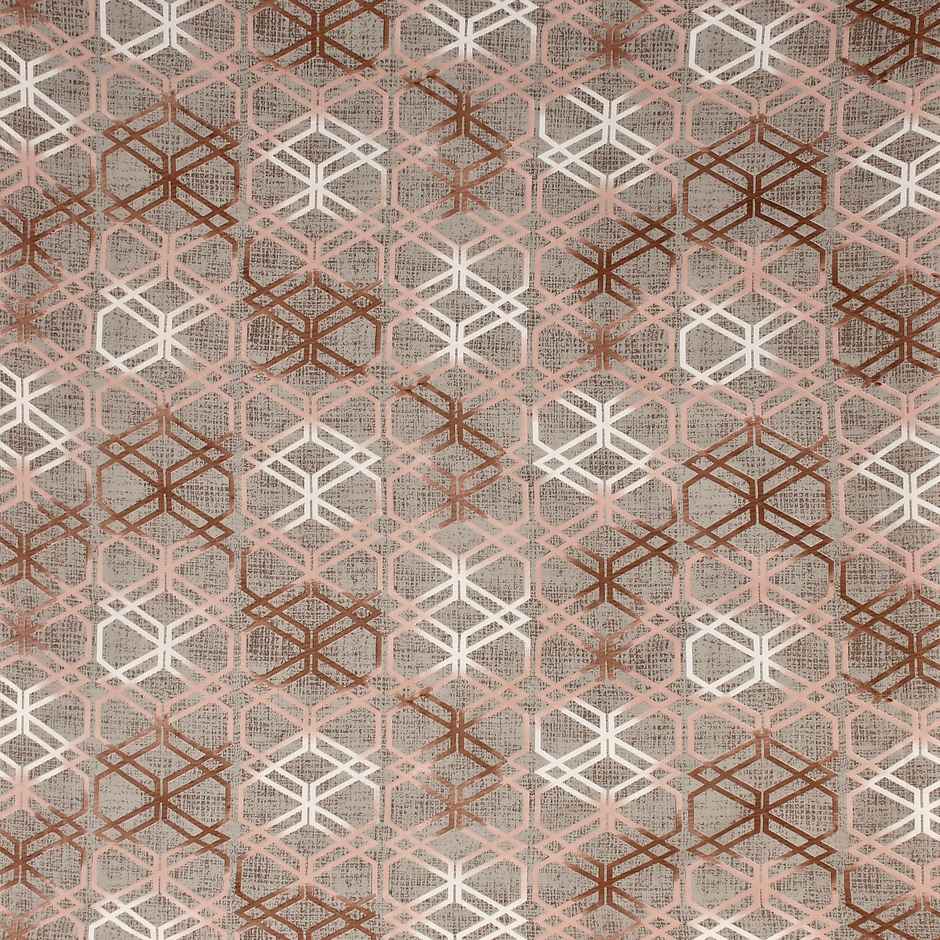 Furnofy Fitted Double 140 Gsm Geometric Bedsheet | With 2 Pillow Covers | Brown | 78 x 72 in