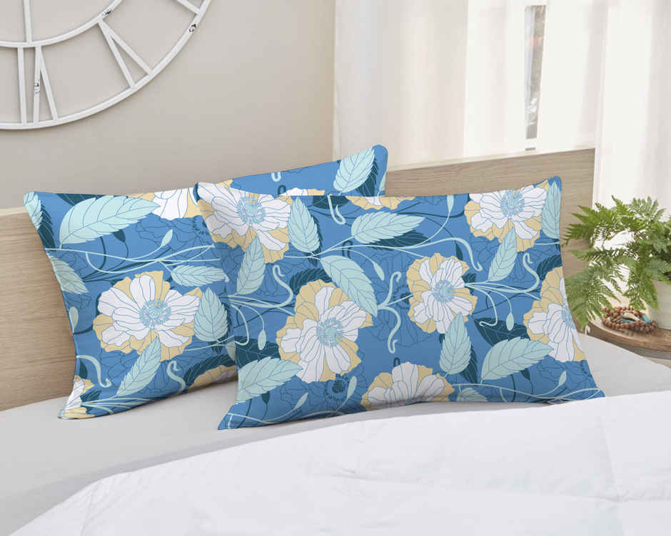 Elegant Weavers Madrid Double Microfibre Floral Bedsheet With 2 Pillow Cover Multicolour 91 x 85 in