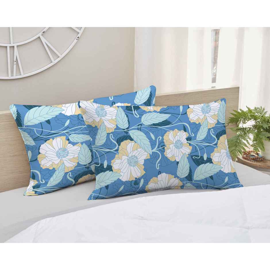 Elegant Weavers Madrid Double Microfibre Floral Bedsheet With 2 Pillow Cover Multicolour 91 x 85 in