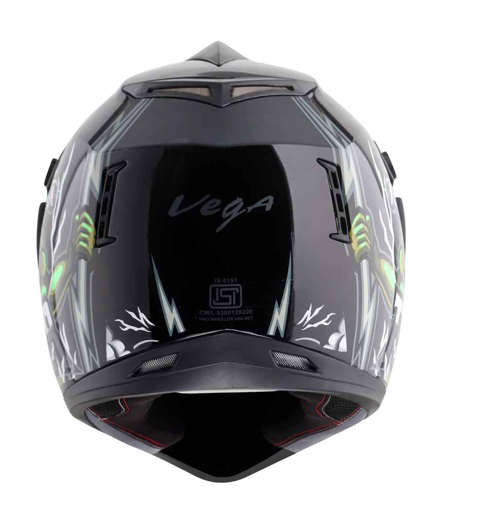 Vega Off Road D/V Thunder Lightweight Full Helmet- Black Grey - M