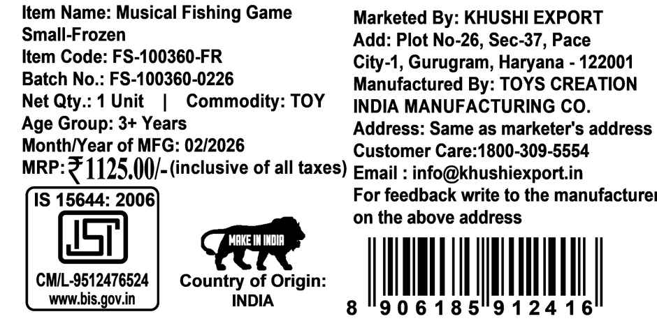 Kriiddaank Disney Frozen Musical Fishing Game with 21 Fishes 4 Rods and Rotating Catching Board