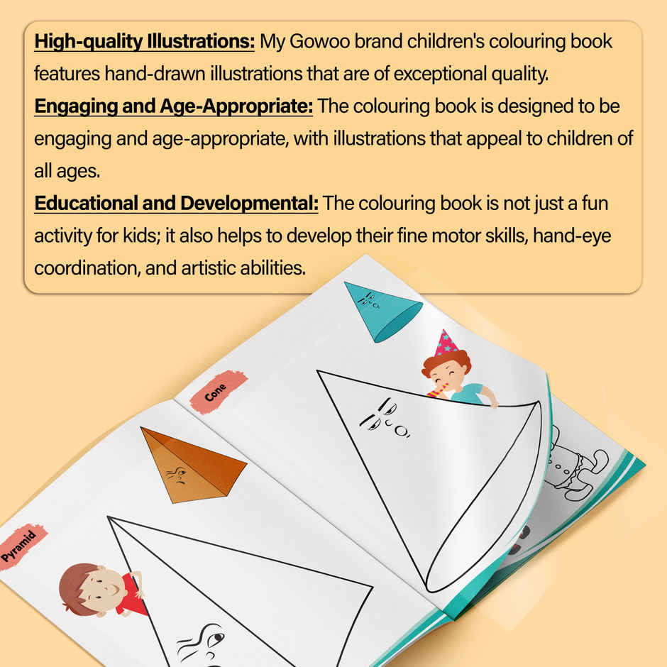 Shapes-Creative Copy To Colour | Kids First Learning Book | Fun Learning Colouring Book