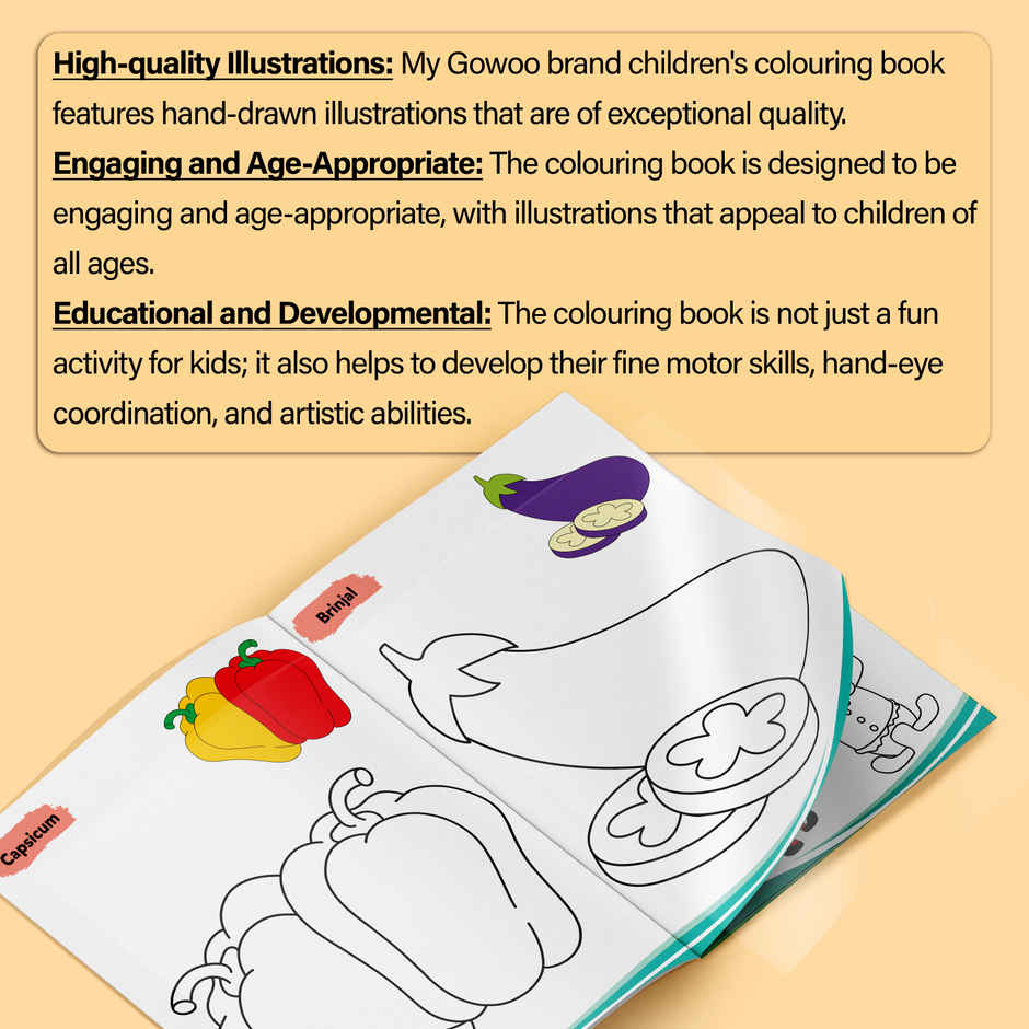 Vegetables-Creative Copy To Colour | Coloring Book for Toddlers | Simple Coloring Book for Kids