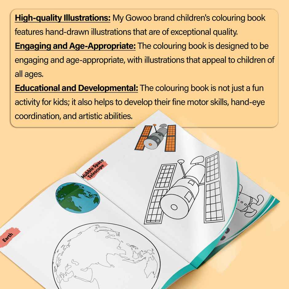 Space-Creative Copy To Colour | Children Colouring Book | Easy Colouring Book for Nursery Kids