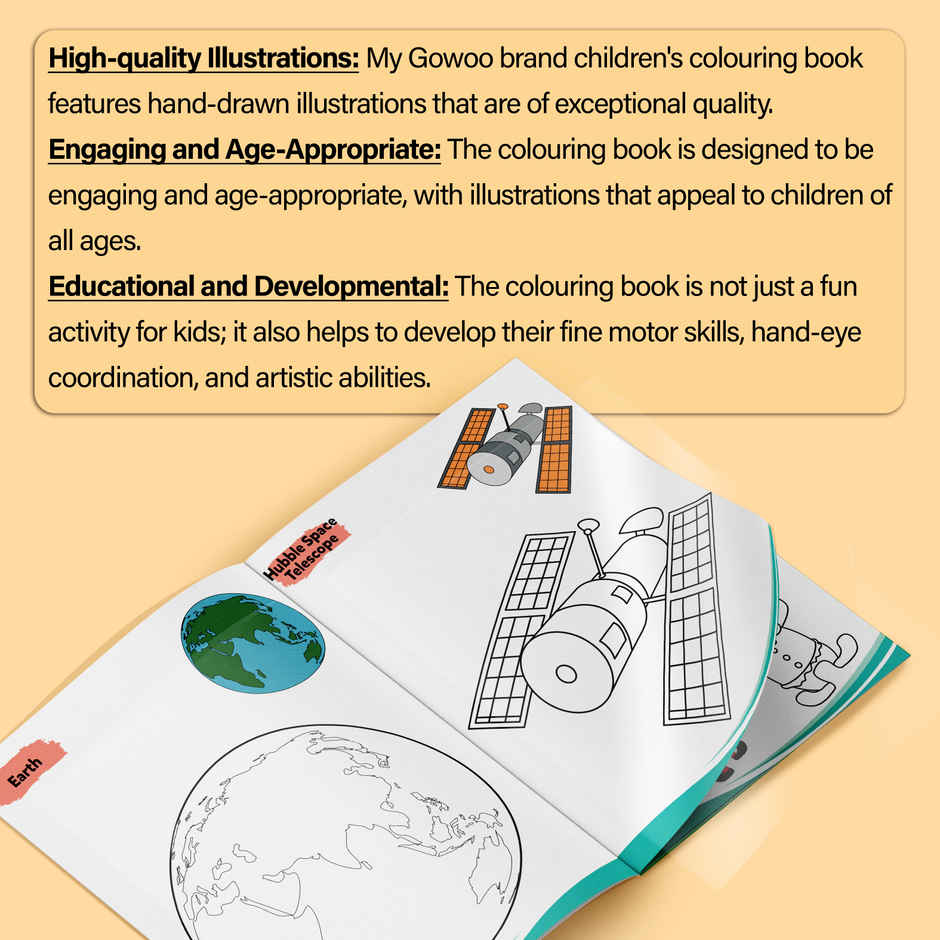 Space-Creative Copy To Colour | Children Colouring Book | Easy Colouring Book for Nursery Kids