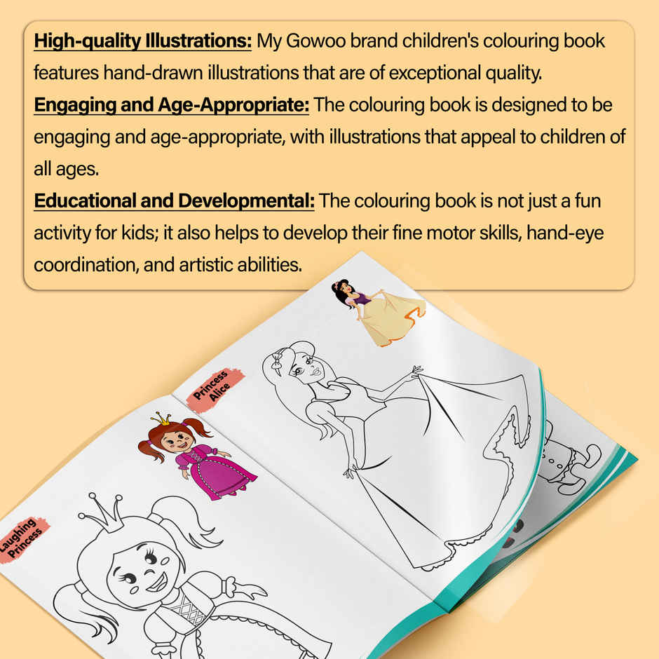 Princess-Creative Copy To Colour | Fun Colouring Book for Children | Kids Copy Colouring Book