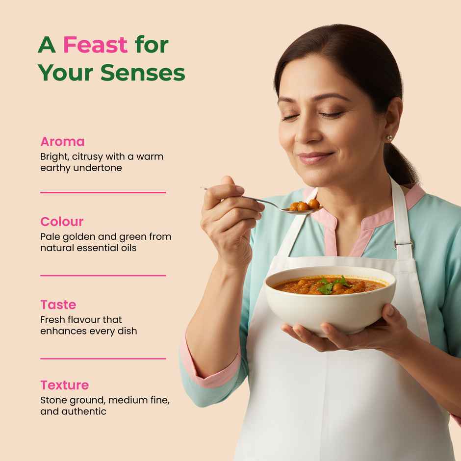 Khetika Stone Ground Coriander Powder, Single Origin, With Natural Oils, Toxin Free, Reusable Pouch