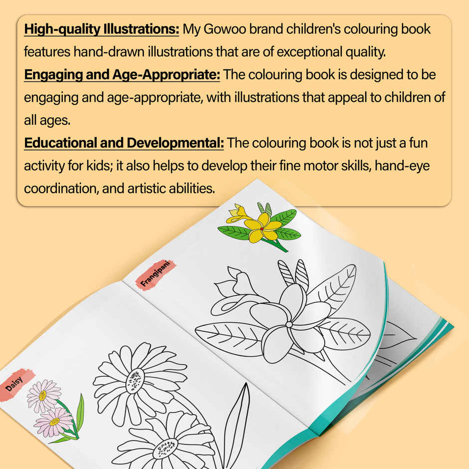 Flowers-Creative Copy To Colour | Learning And Coloring for Kids | Educational Book for Toddlers