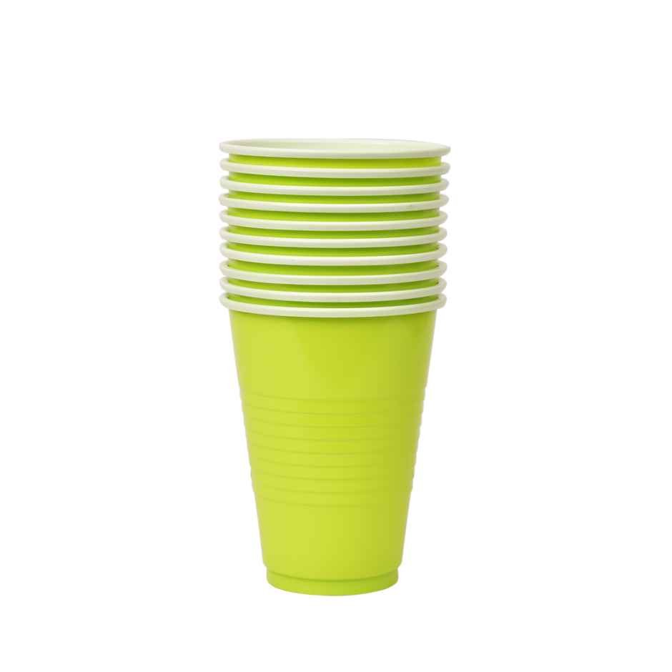 Premium Party Cups | Green | 360 ml | Pack of 10 | Urgo