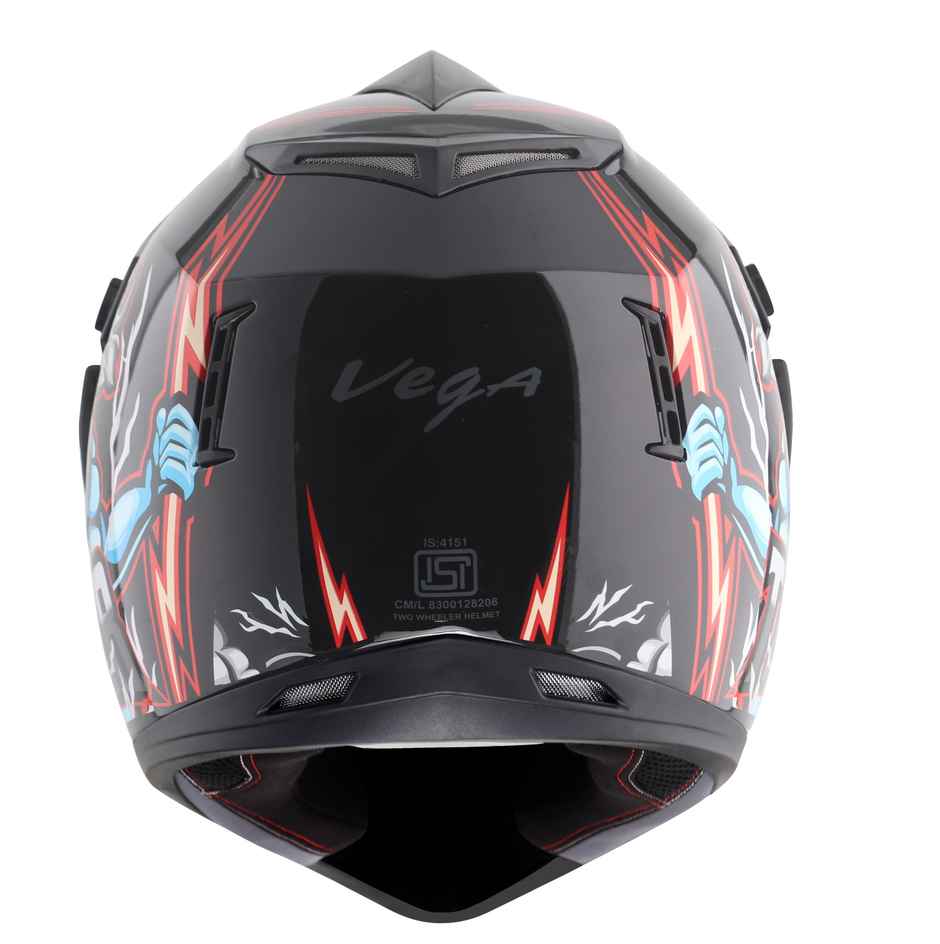 Vega Off Road D/V Thunder Lightweight Full Helmet- Black Red - M